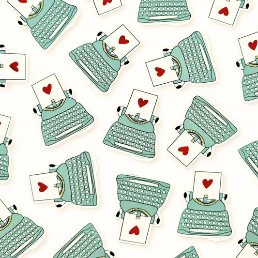 Vintage Typewriter Matte Vinyl Sticker