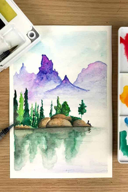 Zieler Premium 24 Half Pan Watercolor Set with Brushes