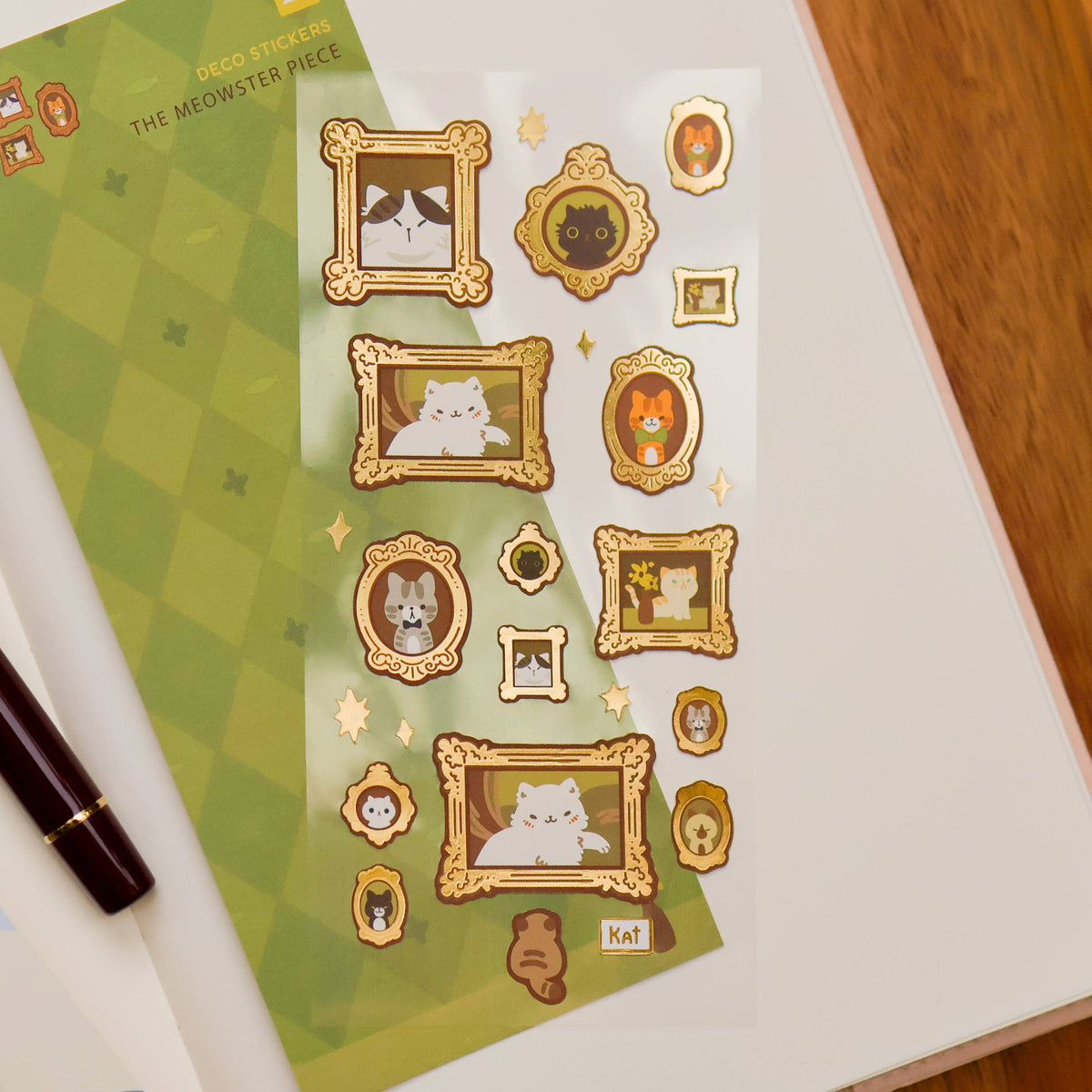 Sticker Sheet - Meowster Piece (Gold Foil)