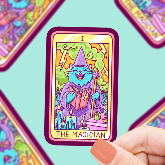 The Magician Kitty Cat Major Arcana Tarot Card Vinyl Sticker