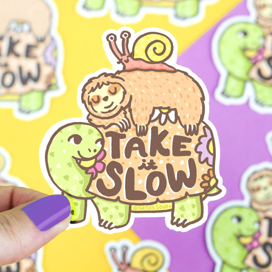 Take It Slow Sloth Animal Holiday Gift Vinyl Sticker