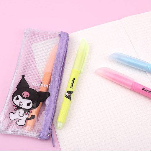 Sanrio Soft Touch Pastel Highlighter Set (4 Colors + Pouch)