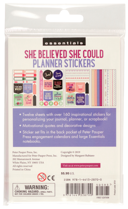 Essentials She Believed She Could Planner Stickers