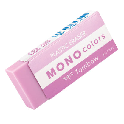 MONO Colors plastic eraser in a pink wrapper
