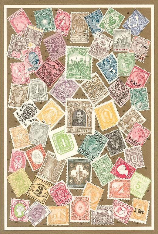Postcard LT-237 Stamps of the World