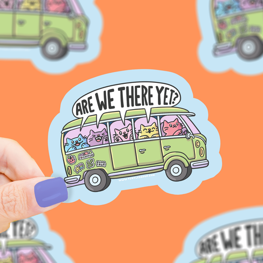 Are We There Yet? | Cats | Road Trip | Vacay | Vinyl Sticker