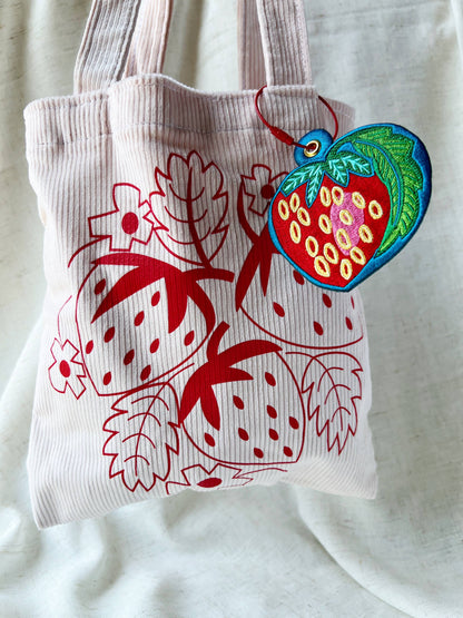Strawberry bag charm keychain