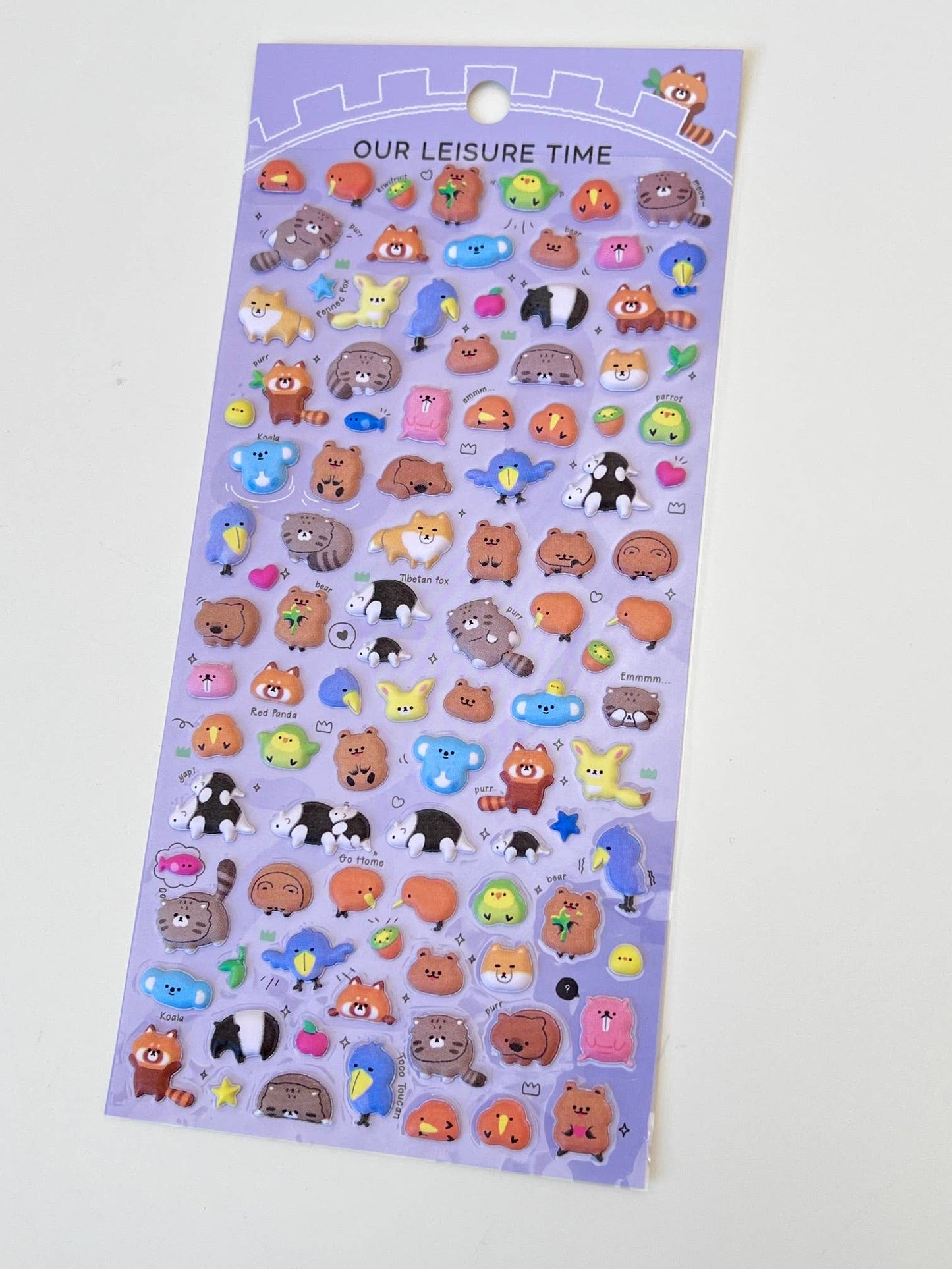 Tiny Animal Food Court Puffy Assorted Stickers