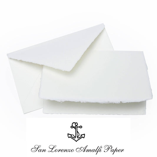 Amalfi Deckled Edge Fold Over Cards, Italian Handmade Paper