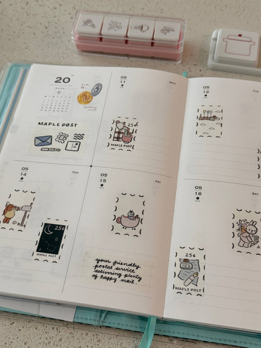 Maple post washi sticker sheet