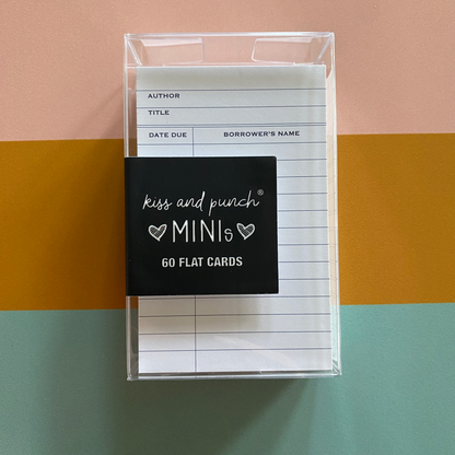 White Library Card Minis™ - Flat Notecard Set of 60 