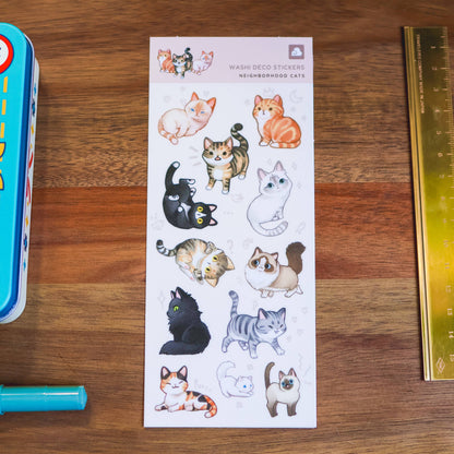 Sticker Sheet (Washi) - Neighborhood Cats