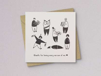 Loving Every Version Card - Letterpress Printed