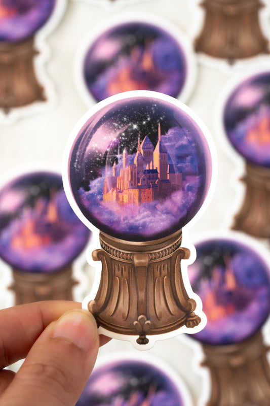 Fantasy Castle Globe Waterproof Vinyl Sticker | Bookish
