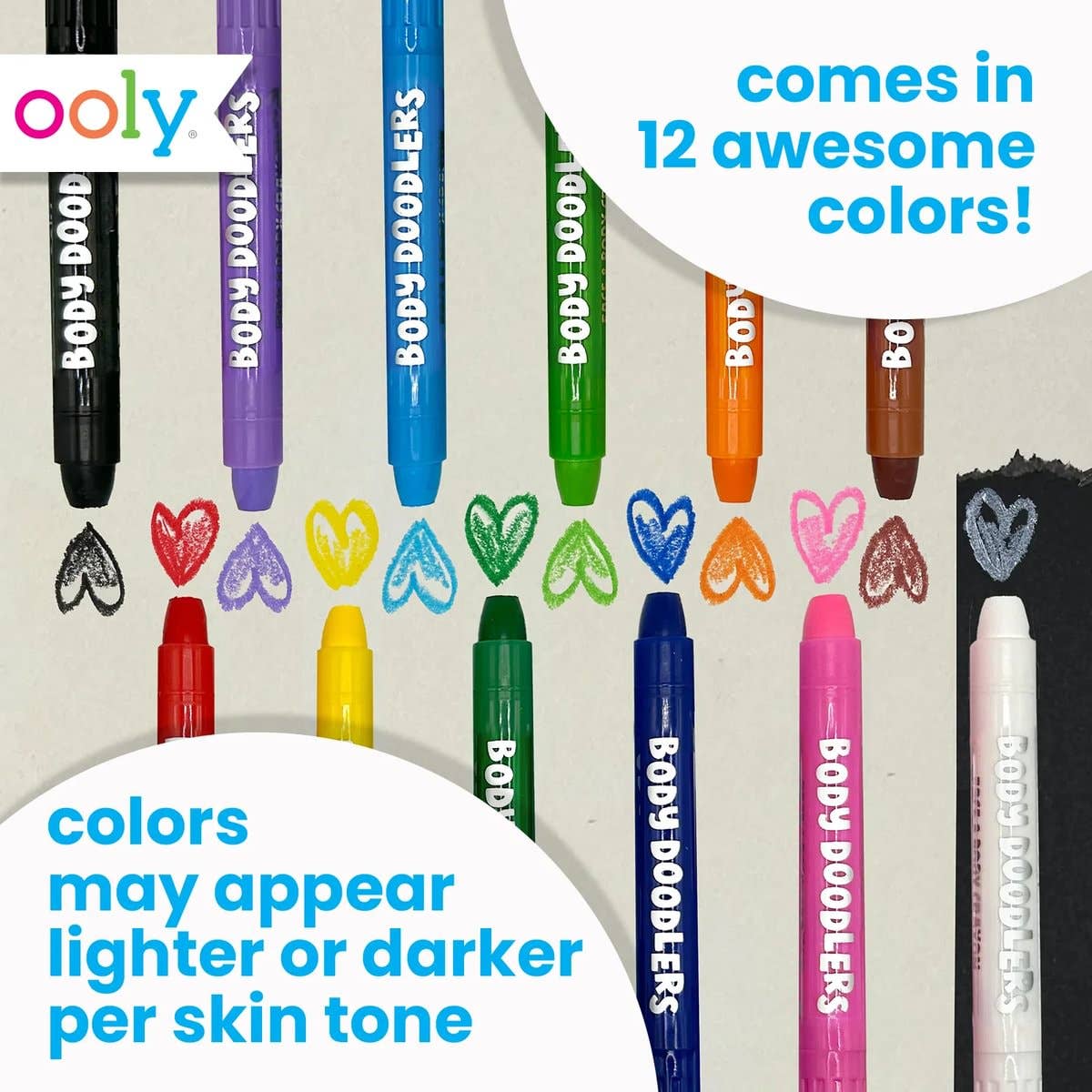Body Doodlers: Face & Body Crayons (Set of 12)