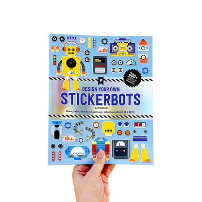 Stickerbots sticker book cover with colorful robot-themed stickers and title graphics