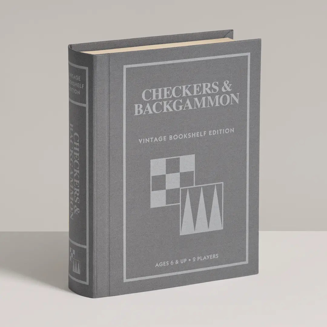 Checkers and Backgammon Vintage Book Shelf Edition