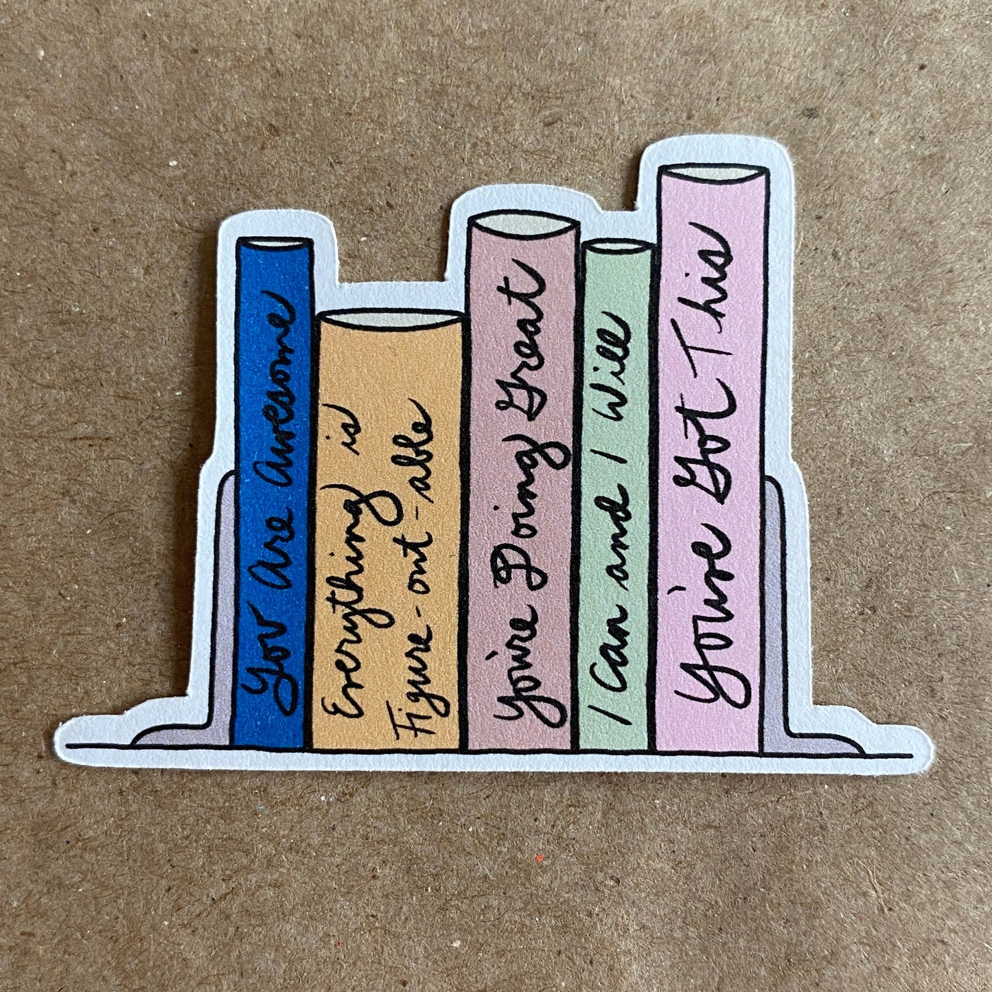 Affirmation bookshelf sticker