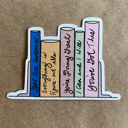 Affirmation bookshelf sticker