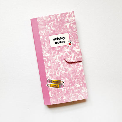 Sticky Note Keeper - Pink Compy Book