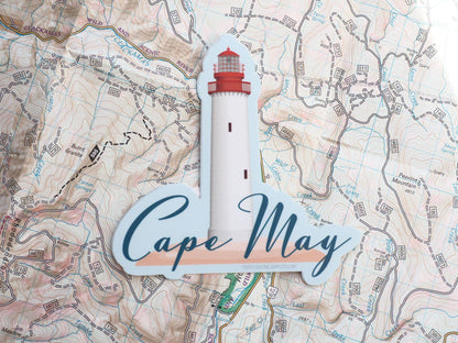 Cape May NJ Sticker with Cape May Lighthouse