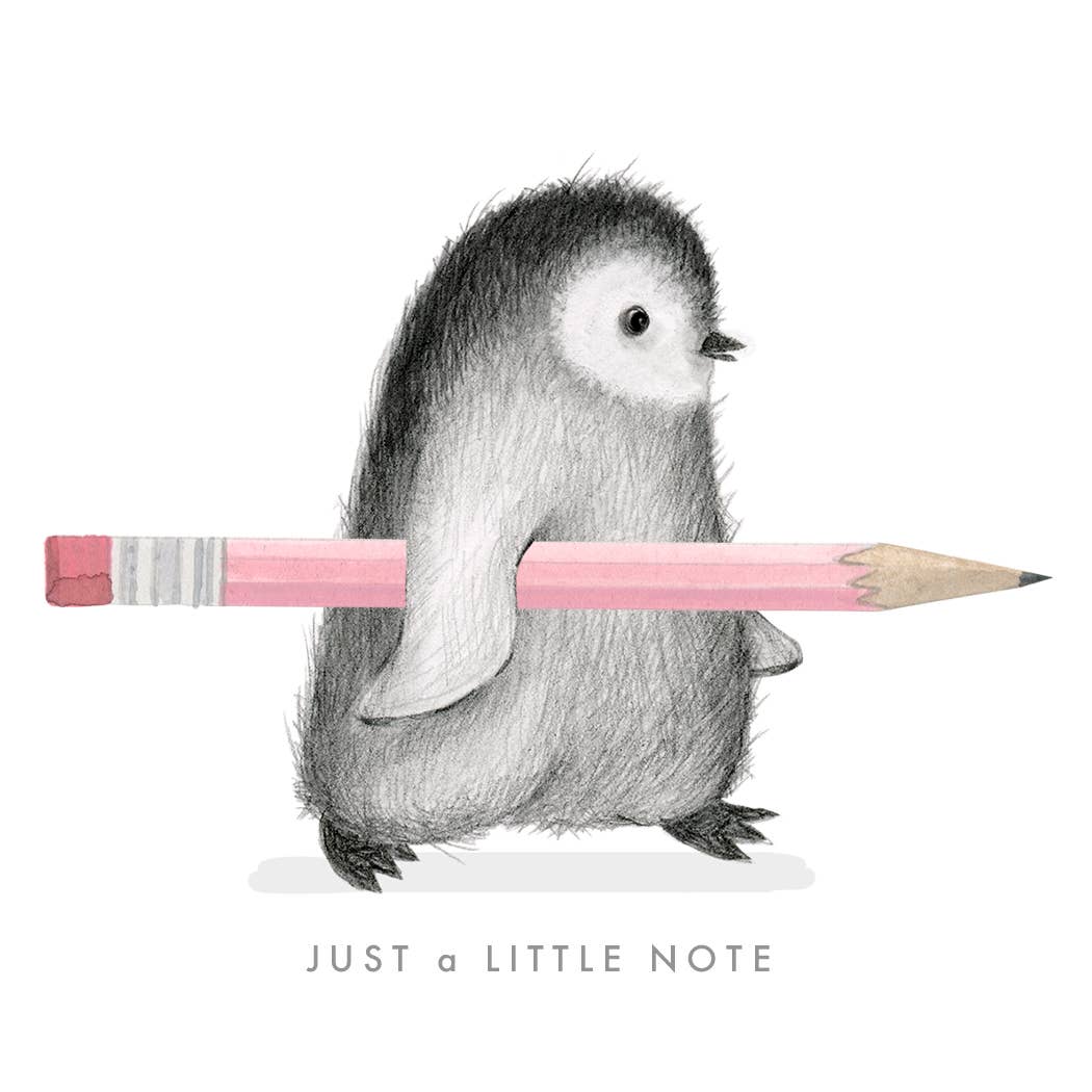 “Fuzzy Penguin Note” 6pk Cards