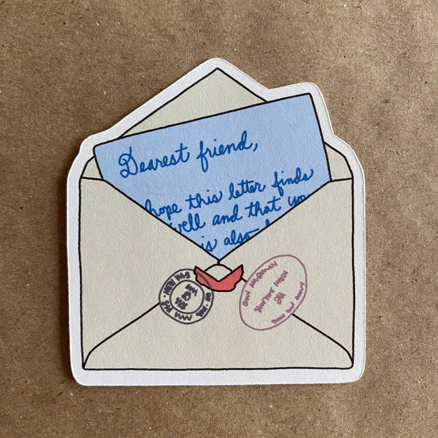 Dearest friend penpal letter sticker