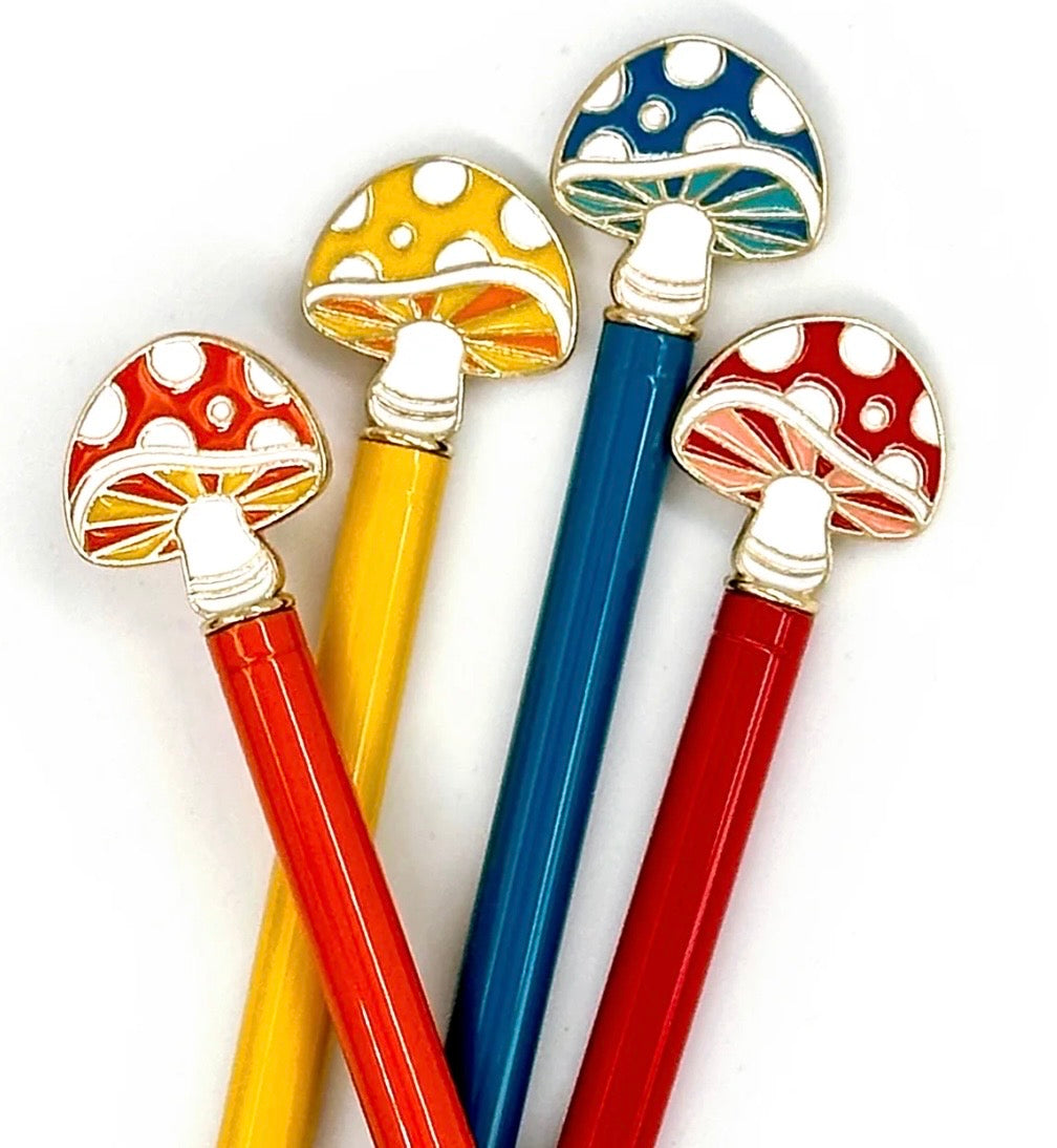 ENAMEL MUSHROOM CHARM PENS