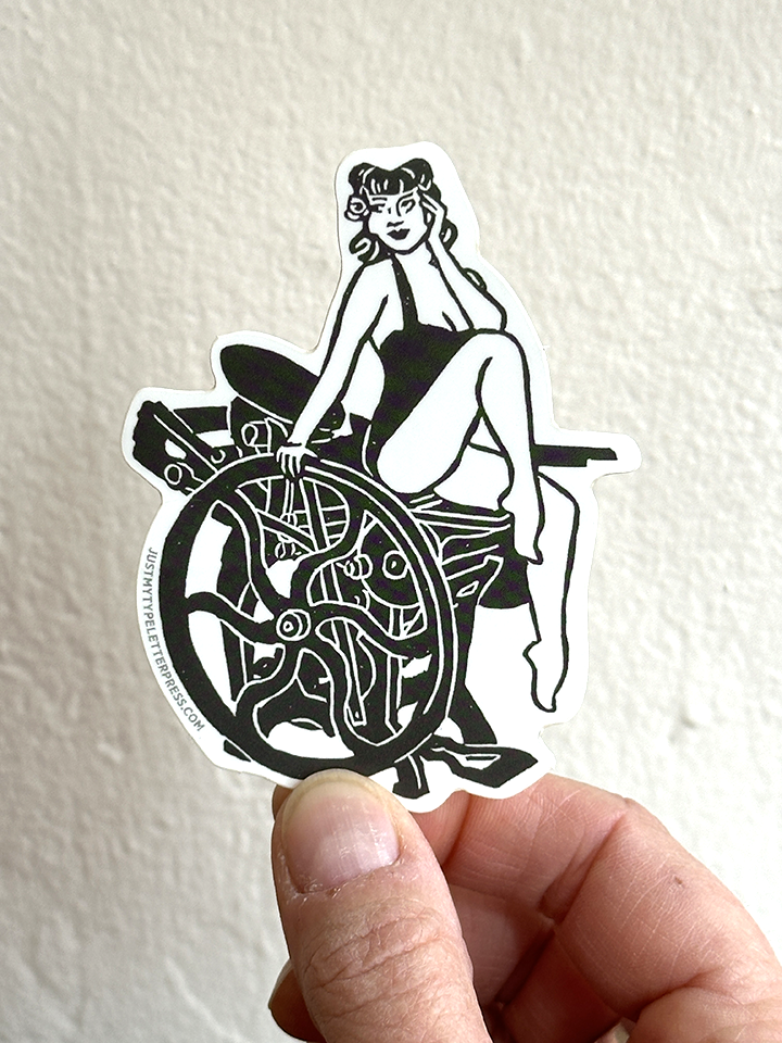 Letterpress Pinup STICKER