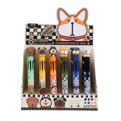Dog 8-Color Retractable Ball Pen