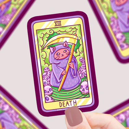 Death Cat Major Arcana Tarot Card Vinyl Sticker