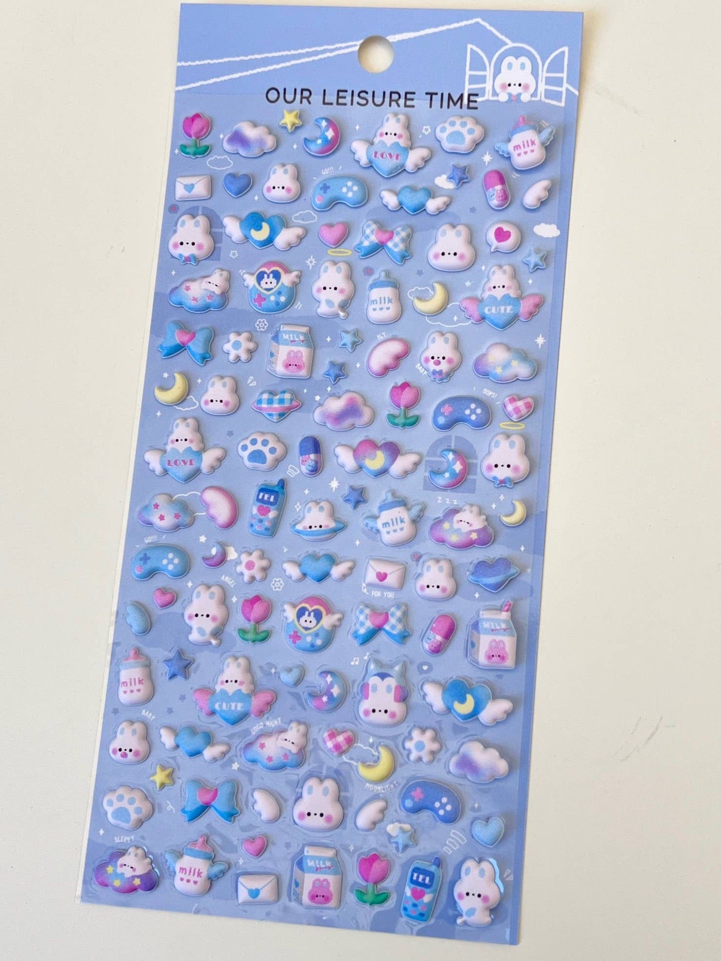 Tiny Animal Food Court Puffy Assorted Stickers