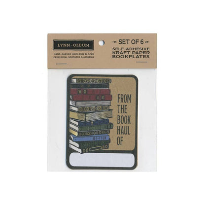 Bookplate Sticker Pack of 6 - BOOK STACK