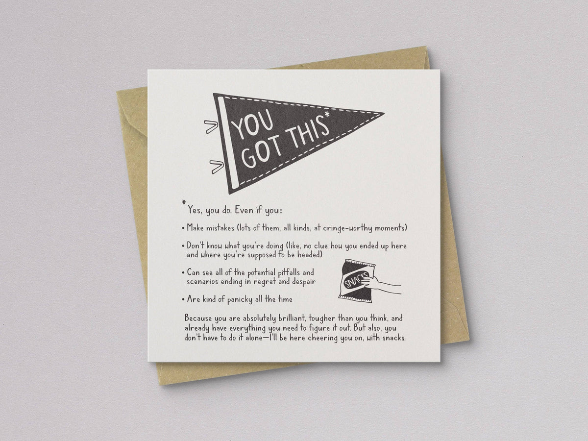You Got This Encouragement Card - Letterpress Printed