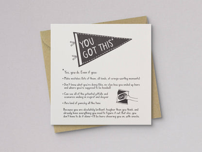 You Got This Encouragement Card - Letterpress Printed