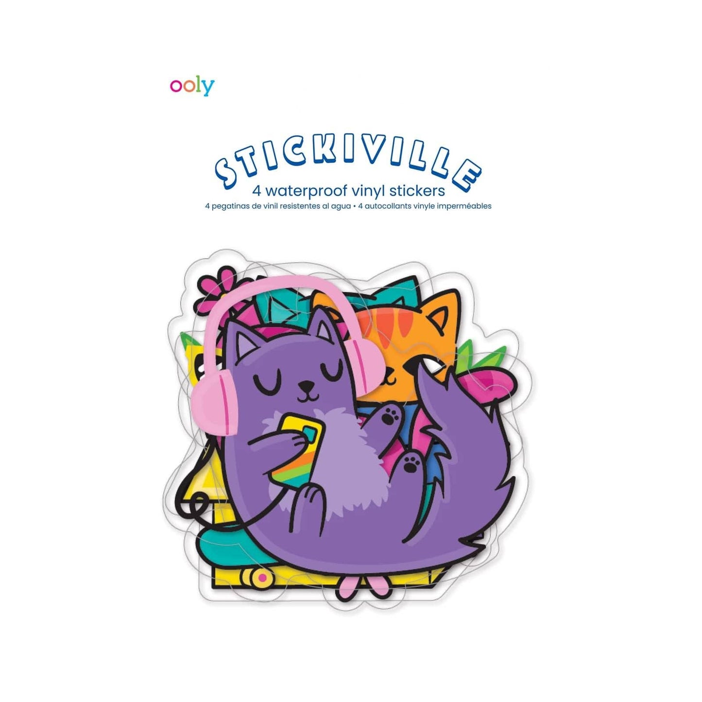 Stickiville: Vinyl Stickers - Silly Kitties (Set of 4)