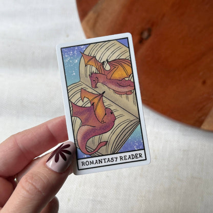 Romantasy Reader Book Tarot Card Sticker
