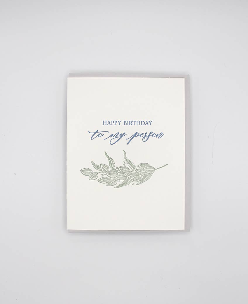 Happy Birthday To My Person Letterpress Greeting Card