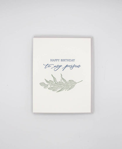 Happy Birthday To My Person Letterpress Greeting Card