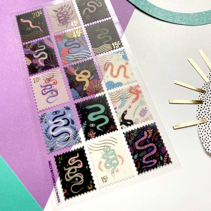 Serpent Stamps Sticker Sheet
