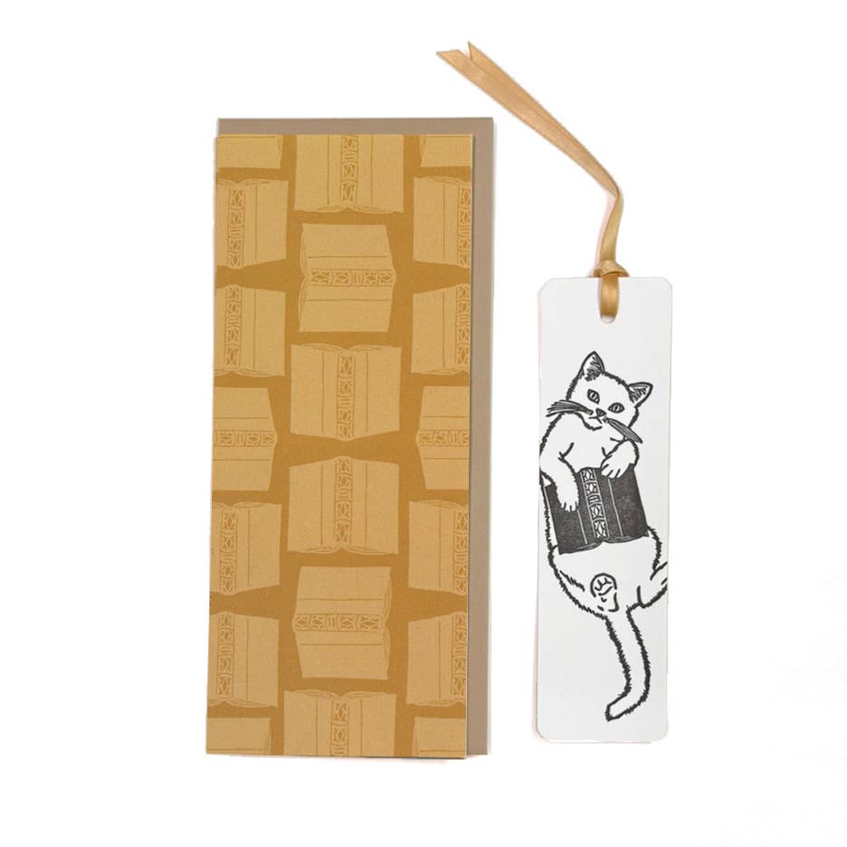 Bookmark Card - CAT with BOOK