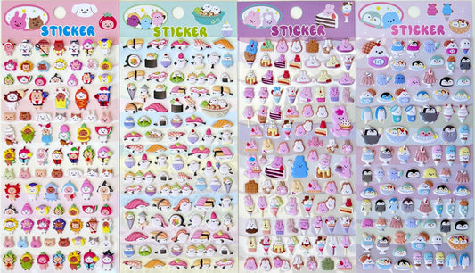 Tiny Animal Puffy Assorted Stickers
