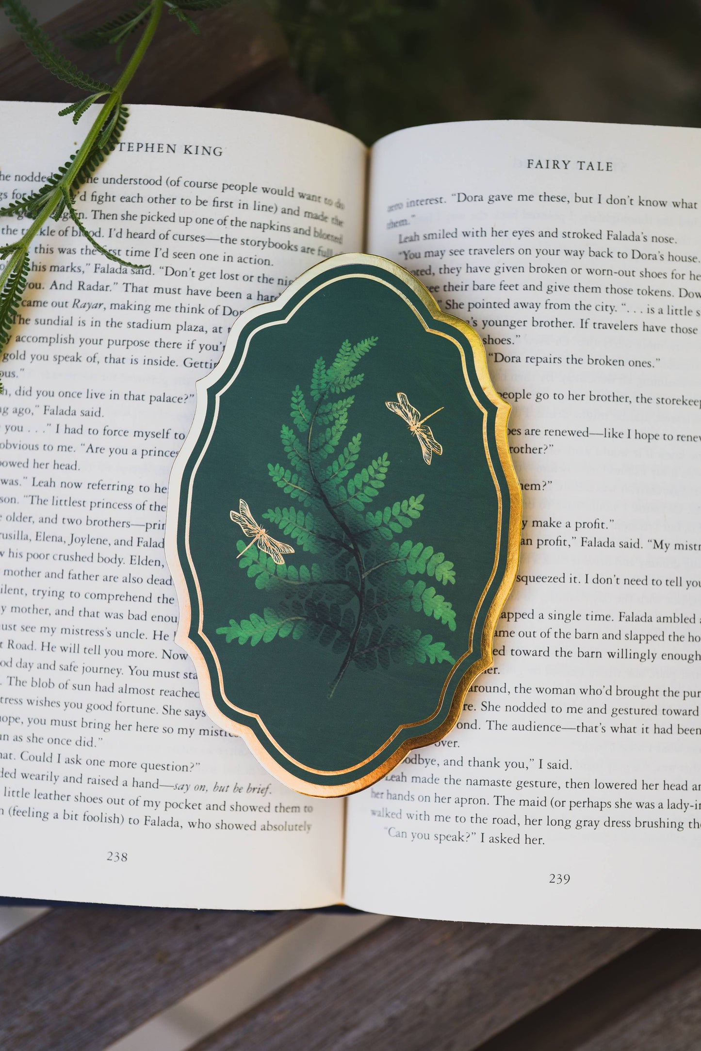 Emerald Fern Gold Foil Bookmark | Bookish Romantasy