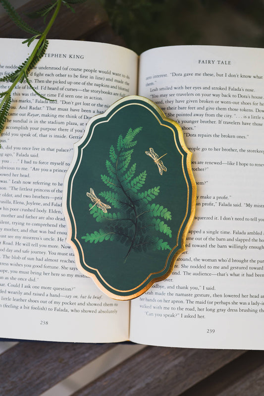 Emerald Fern Gold Foil Bookmark | Bookish Romantasy
