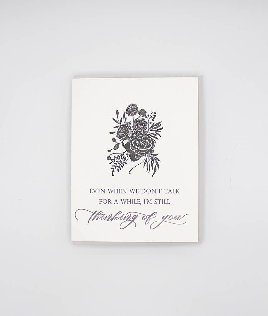 I'm Still Thinking Of You Letterpress Just Because Card