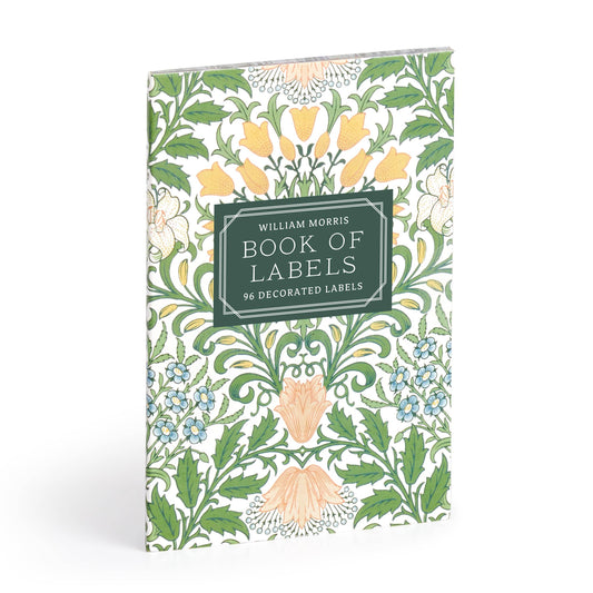 Decorated label book with William Morris botanical cover and centered title panel