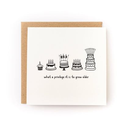 What a Privilege to Grow Older Birthday Card - Letterpress Printed