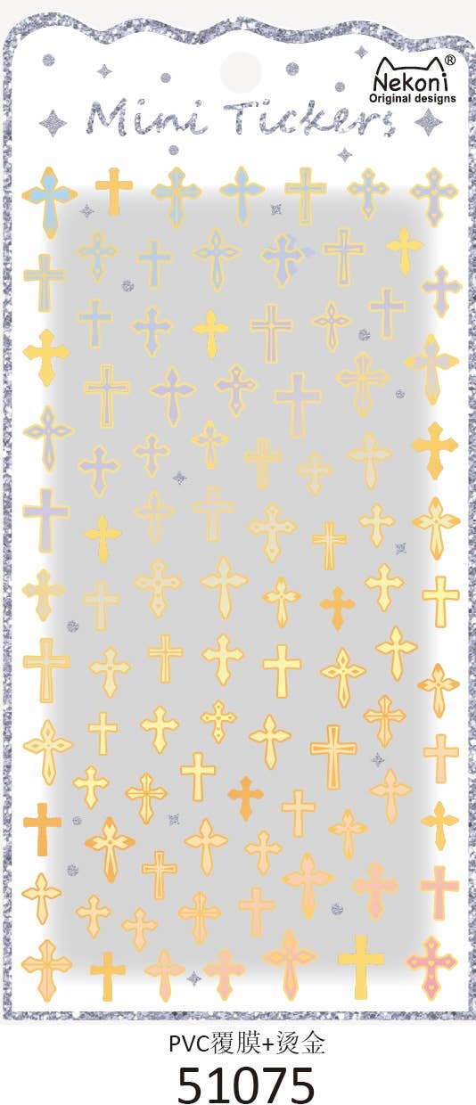 SHINY MINI CROSS STICKERS