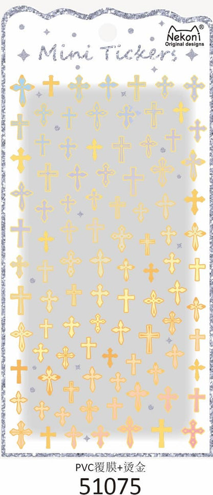 SHINY MINI CROSS STICKERS