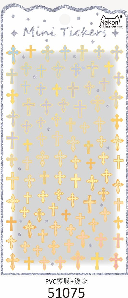 SHINY MINI CROSS STICKERS